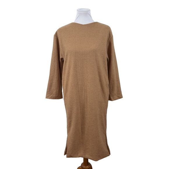 Mila Owen Japanese Fashion Womens Brown Wool Blend Size F US L Large Boxy Dress - Picture 2 of 9